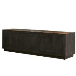 Meuble TV bois noir 3 portes MONTARO