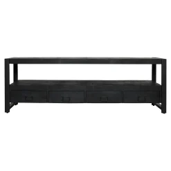 Meuble TV bois noir 4 tiroirs MILORA