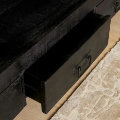 Meuble TV bois noir 4 tiroirs MILORA