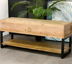 Meuble TV bois recyclé double plateau BRISBANE