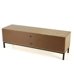 Meuble TV 147 cm 2 portes cannage rotin naturel PALMA