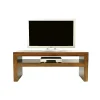 Meuble TV / Console basse Hévéa double plateaux 150x50x60cm OLGA