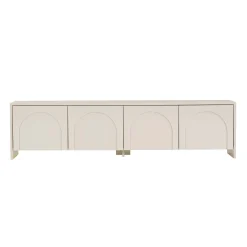 Meuble TV crème 4 portes motif arches MARFA