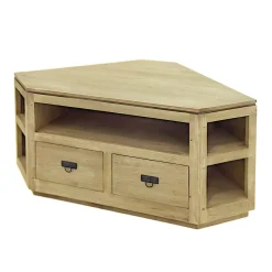 Meuble TV d'angle hévéa 120cm HELENA