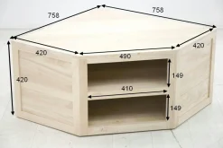 Meuble TV d'angle hévéa 76CM OLGA