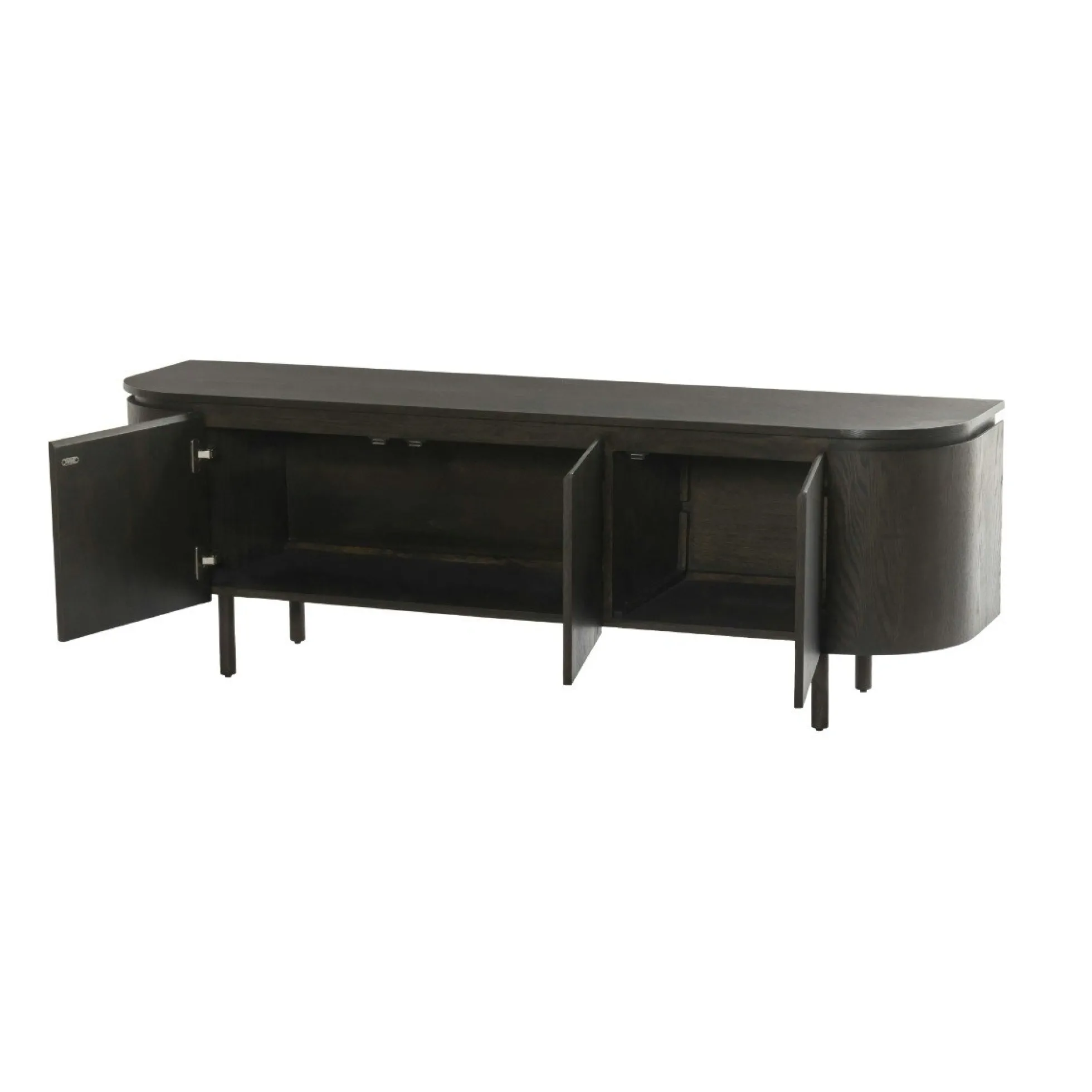Meuble TV design en chêne brun 3 portes LOREN