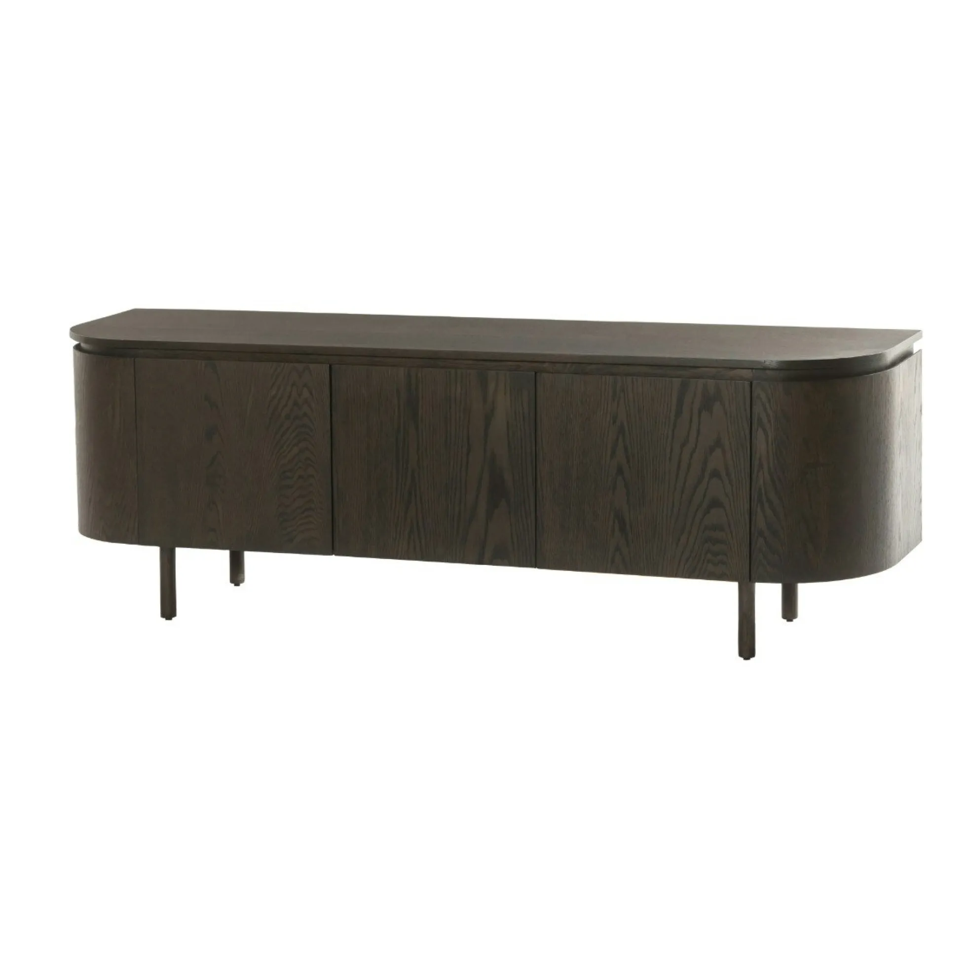 Meuble TV design en chêne brun 3 portes LOREN