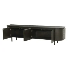 Meuble TV design en chêne brun 4 portes LOREN
