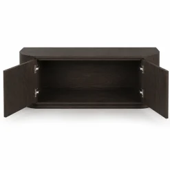 Meuble TV design en chêne brun 2 portes LOREN