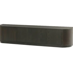 Meuble TV design en chêne brun 4 portes 220 cm LOREN