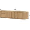 Meuble TV design en chêne clair 4 portes LOREN