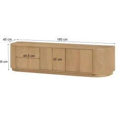 Meuble TV design en chêne clair 3 portes LOREN