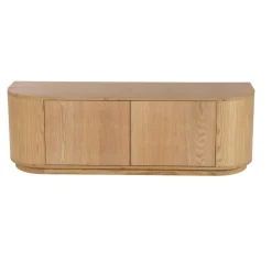 Meuble TV design en chêne clair 2 portes LOREN