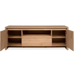 Meuble TV effet bois 2 portes 1 tiroir ALVA