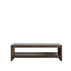 Meuble TV en bois brun et verre - 140 cm LHASA