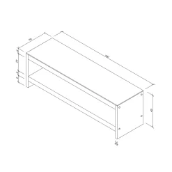 Meuble TV en bois brun et verre fumé - LHASA