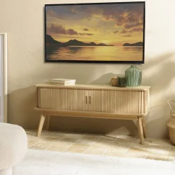 Meuble TV en bois couleur naturelle CASTILLE