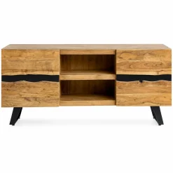 Meuble TV en bois d'acacia 2 portes CANYON