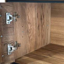 Meuble tv en bois de chêne brun et pieds obliques PALERME