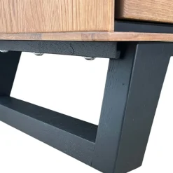 Meuble tv en bois de chêne brun et pieds obliques PALERME