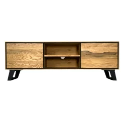 Meuble tv en bois de chêne huilé et pieds obliques PALERME