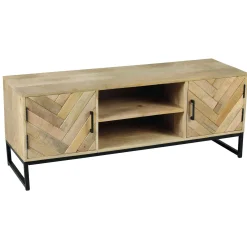 Meuble TV en bois de manguier 2 portes BRIX