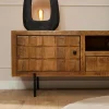 Meuble TV en bois 2 portes décor damier UDA