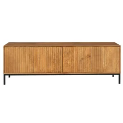 Meuble TV en bois 4 portes rainurées 165 cm CORTINA