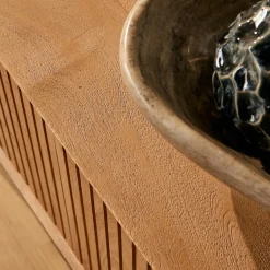 Meuble TV en bois 4 portes rainurées 165 cm CORTINA