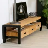Meuble TV en pin massif 3 tiroirs LOUNDGE