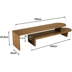 Meuble TV extensible et modulable en teck recyclé SWING