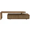 Meuble TV extensible et modulable en teck recyclé 2 tiroirs SWING