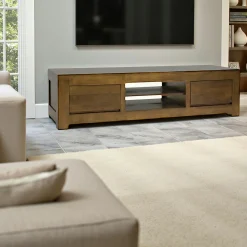 Meuble TV hévéa 150cm OLGA