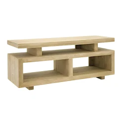 Meuble TV hévéa 2 niches 120cm HELENA