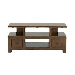 Meuble TV hévéa 4 niches 125x45x58cm HELENA
