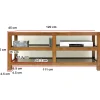 Meuble TV Hévéa 4 niches 120x45x50cm HELENA
