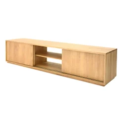 Meuble TV Hévéa 3 portes coulissantes 200x45x45cm BALTIC