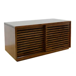 Meuble TV Hévéa 2 portes coulissantes Persiennes 90x45x45cm NEW ORLEANS