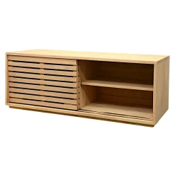 Meuble TV Hévéa 2 portes coulissantes Persiennes 120x45x45cm NEW ORLEANS