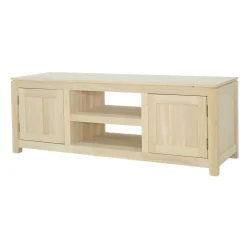 Meuble TV Hévéa 2 portes, 2 niches, 136x45x48,6cm HELENA