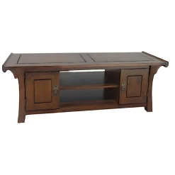 Meuble TV Hévéa 2 portes, 2 niches 120x41,5x43cm MAORI