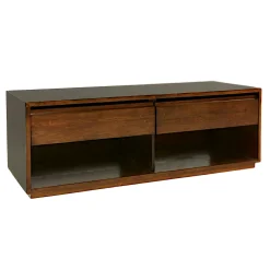 Meuble TV Hévéa 2 tiroirs, 2 niches basses 120x45x45cm BALTIC
