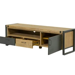 Meuble TV industriel bois métal boulons BROOKLYN