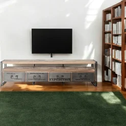 Meuble TV industriel 4 tiroirs CARAVELLE