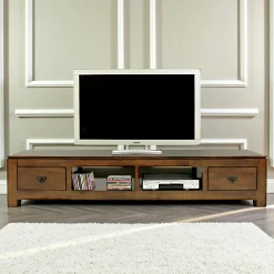Meuble TV long bois massif HELENA