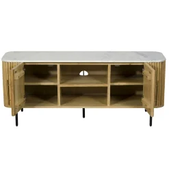 Meuble tv marbre et bois MASSA