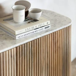 Meuble tv marbre et bois MASSA