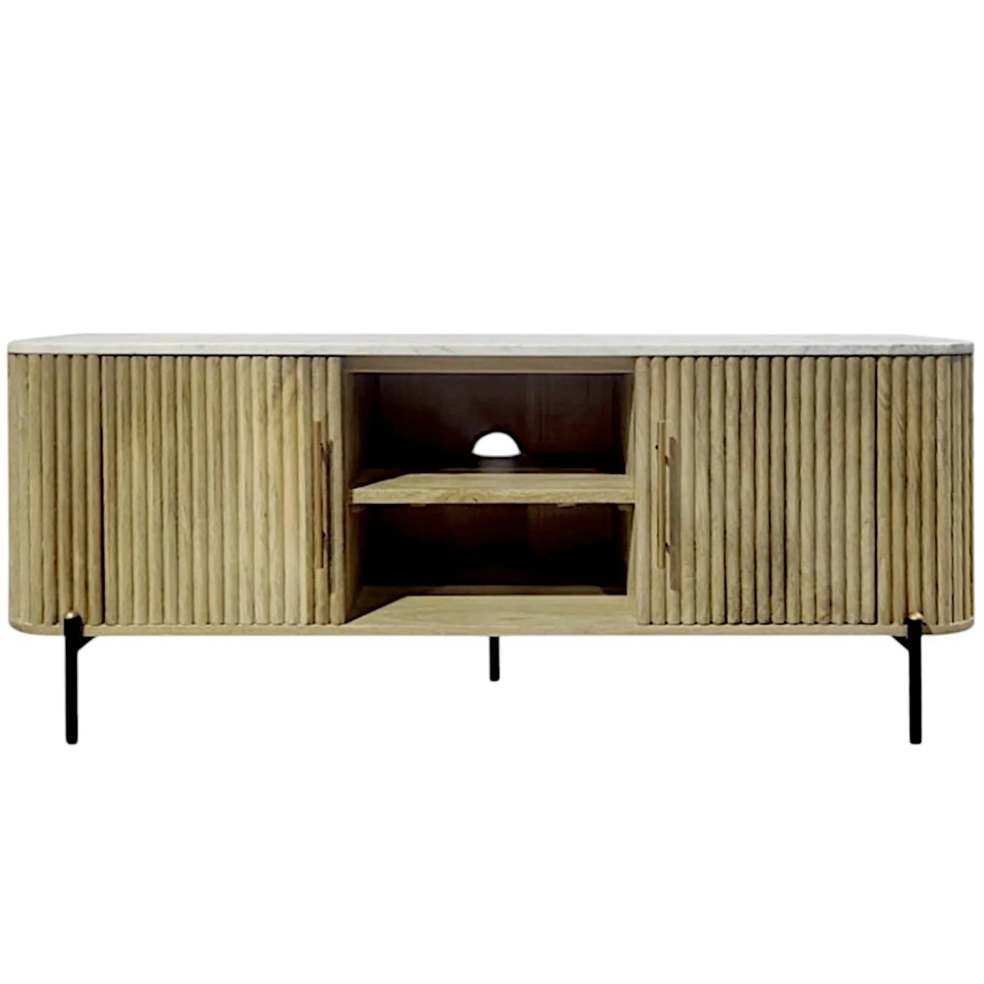Meuble tv marbre et bois MASSA