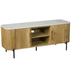 Meuble tv marbre et bois MASSA