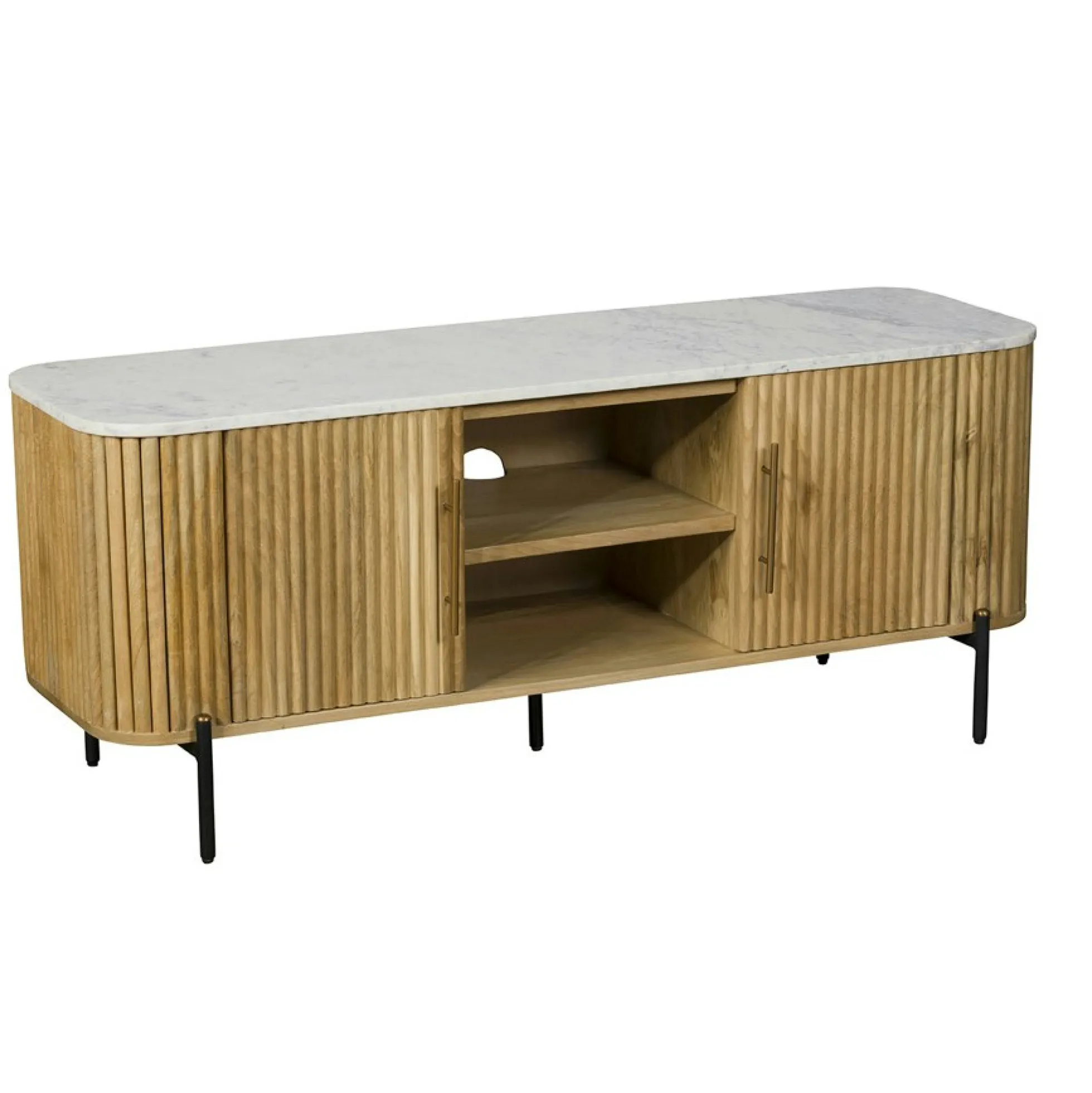 Meuble tv marbre et bois MASSA